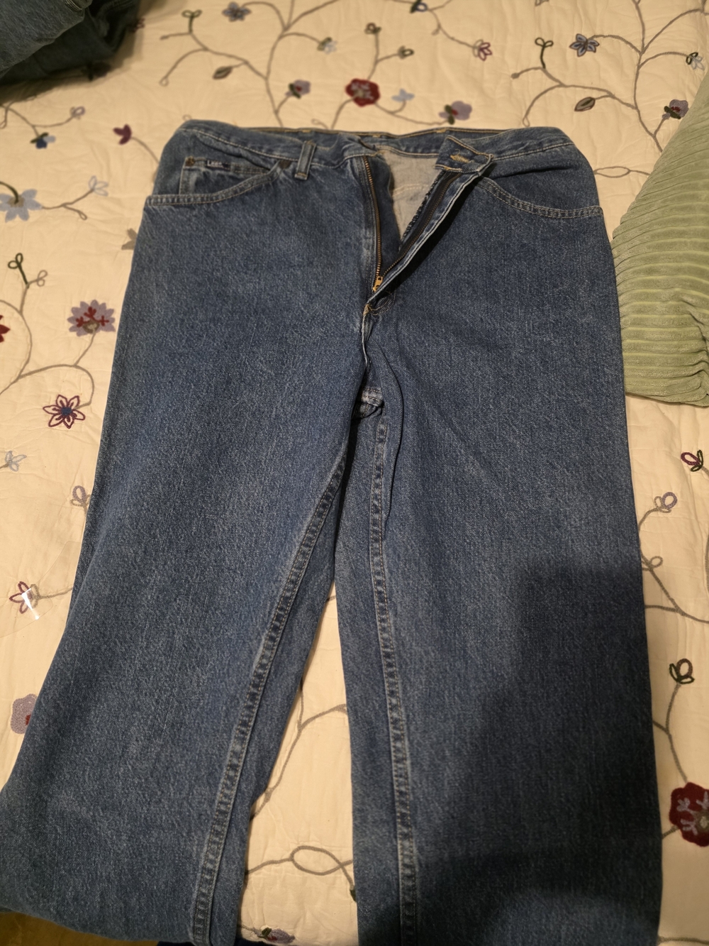 Lee Dark Blue Denim Jeans with Brown Patch